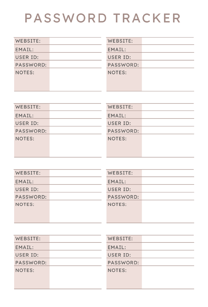 A5 - Password Tracker