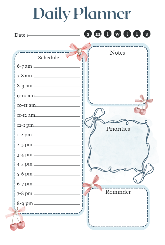 A5 - Daily Planner (1 month)