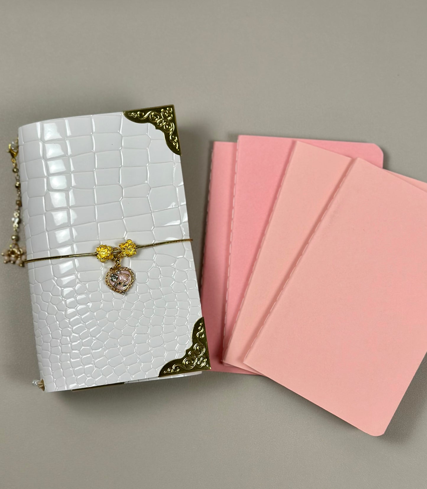 Alligator Faux Leather A6 Mini / Passport Size Trifold Journal