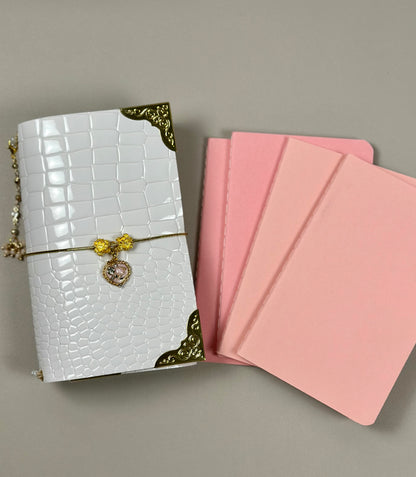 Alligator Faux Leather A6 Mini / Passport Size Trifold Journal