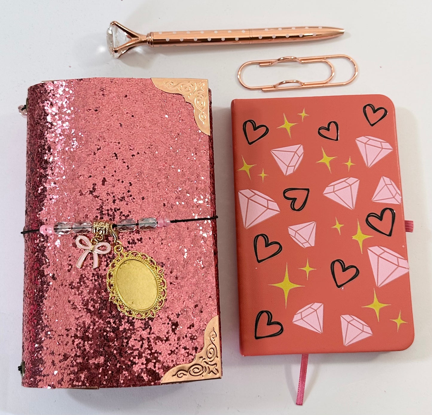 A6 Glitter Pink Journal Bundle