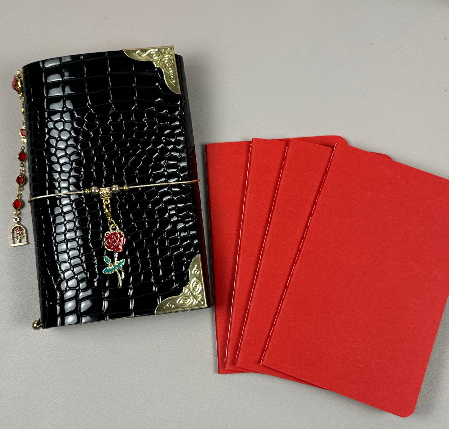 Alligator Faux Leather A6 Mini / Passport Size Trifold Journal