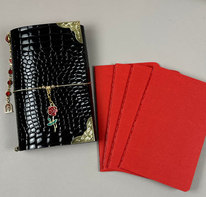 Alligator Faux Leather A6 Mini / Passport Size Trifold Journal