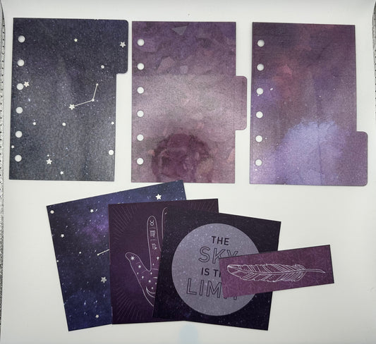 Galaxy Astronomy Themed 3 Tabs Dividers