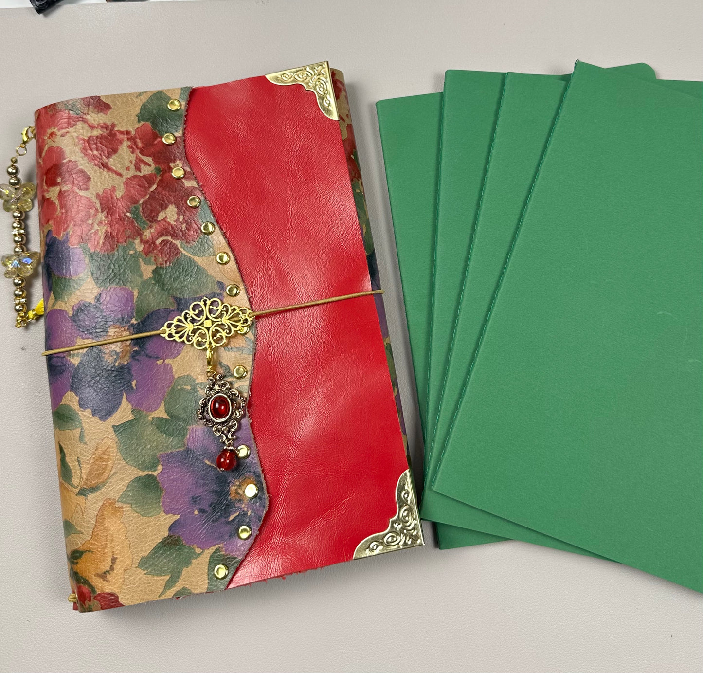 A5 Floral Journal Cover (Genuine Leather)