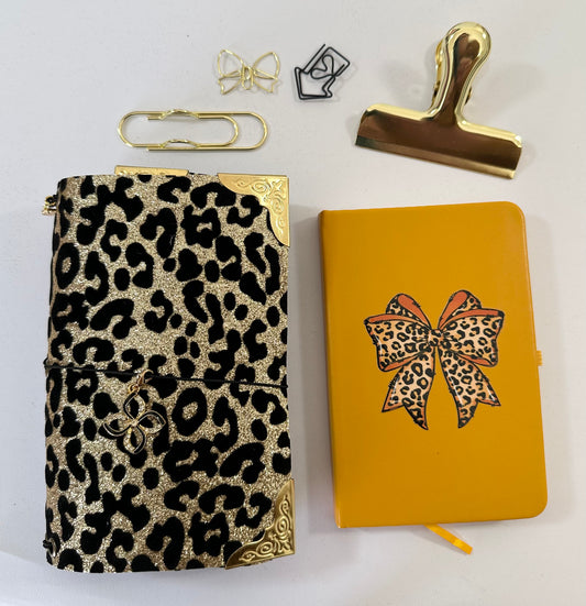 A6 Chic Leopard Pring Tri-fold Journal