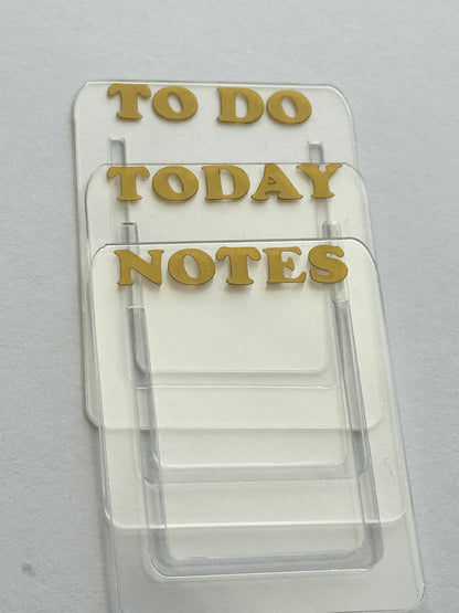 Notes, To Do, Today Acrylic Bookmarks