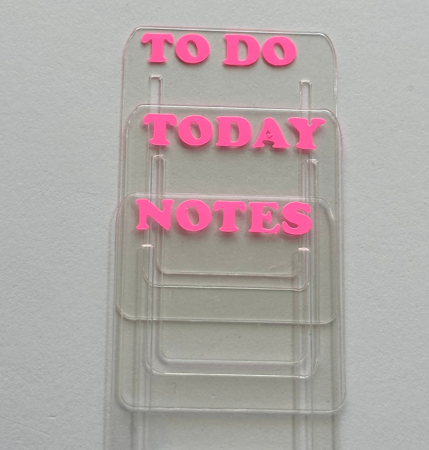 Notes, To Do, Today Acrylic Bookmarks