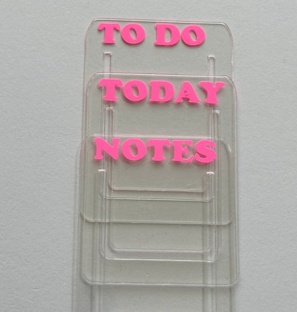 Notes, To Do, Today Acrylic Bookmarks