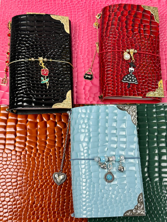 Alligator Faux Leather A6 Mini / Passport Size Trifold Journal