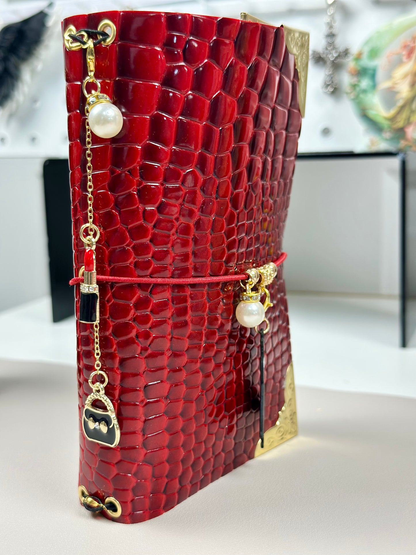 Alligator Faux Leather A6 Mini / Passport Size Trifold Journal
