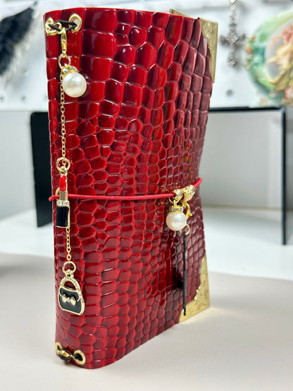 Alligator Faux Leather A6 Mini / Passport Size Trifold Journal