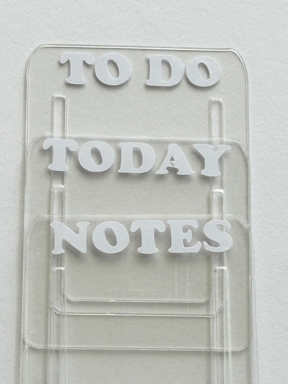 Notes, To Do, Today Acrylic Bookmarks