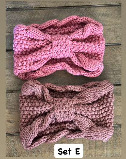 Bow Style Cozy Knit Headband Set of 2