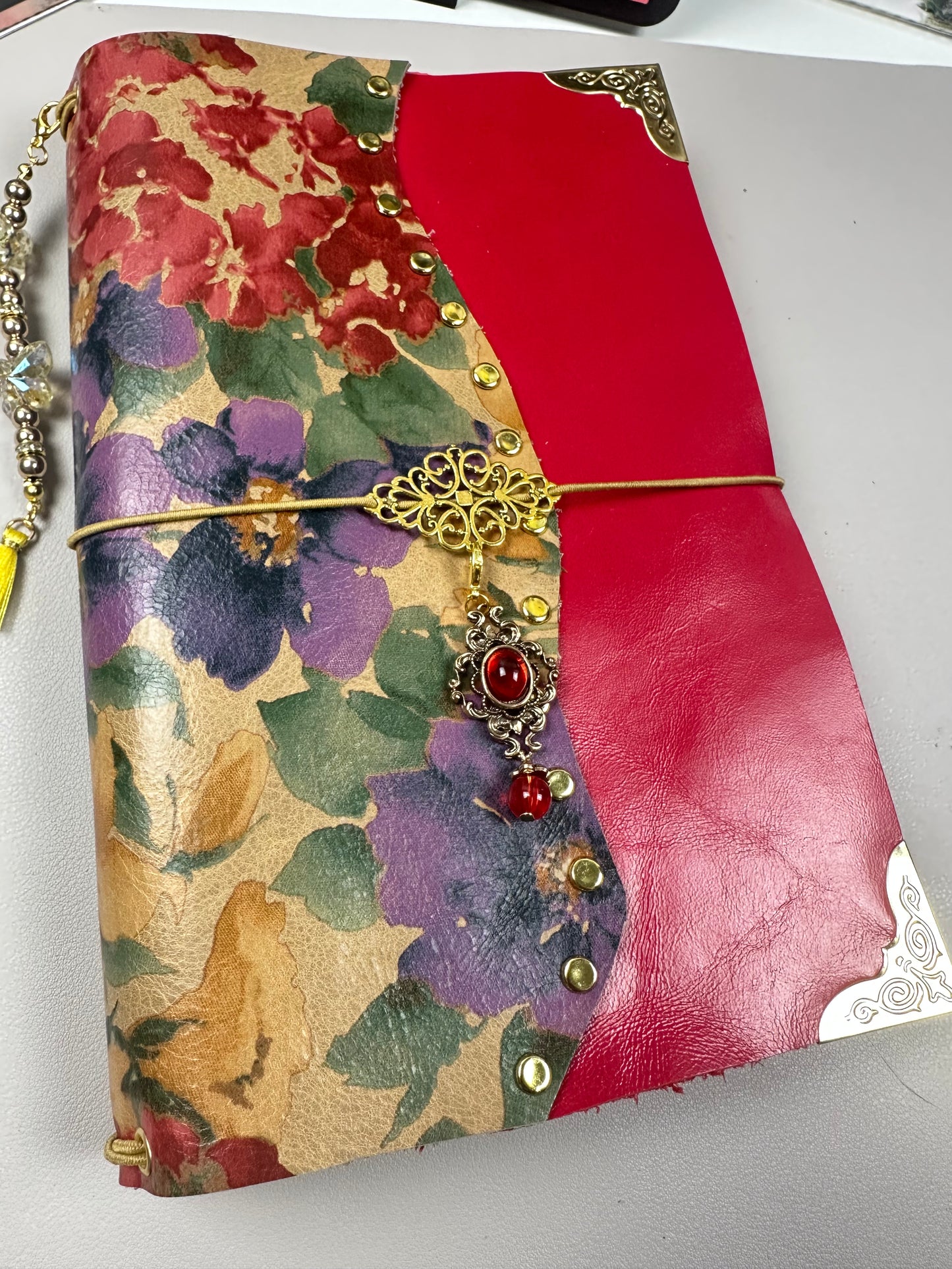 A5 Floral Journal Cover (Genuine Leather)