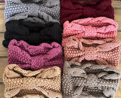 Bow Style Cozy Knit Headband Set of 2
