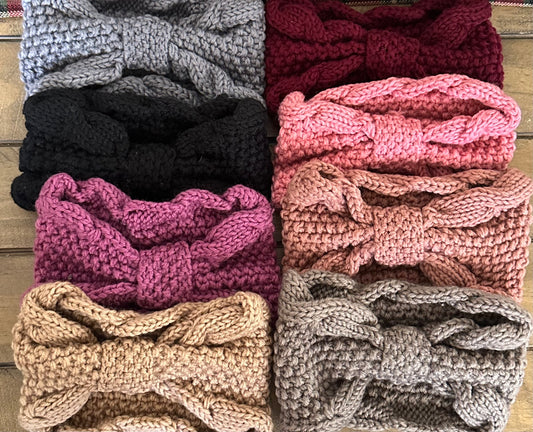 Bow Style Cozy Knit Headband Set of 2