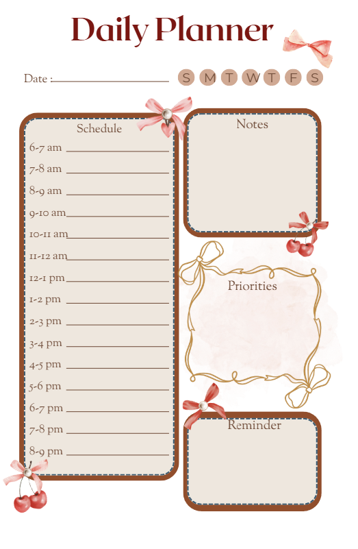 A5 - Daily Planner (1 month)