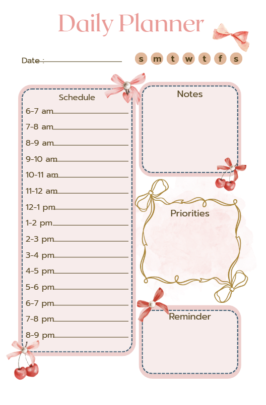 A5 - Daily Planner (1 month)
